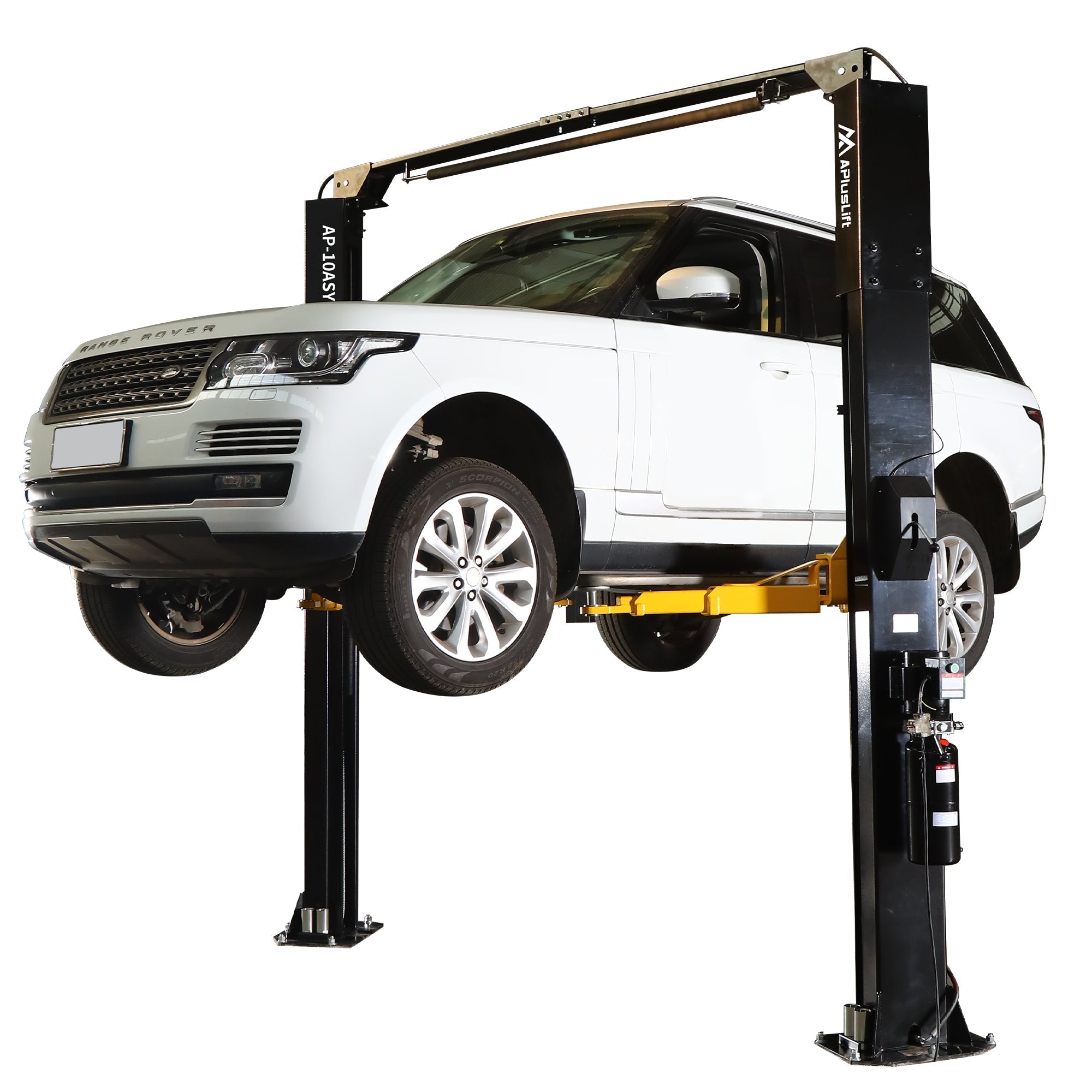 APlusLift 10,000LB 2-Post Overhead Asymmetric Single Release Car Lift with 3 Year Warranty – HW-10ASY